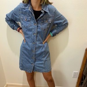 Gap Blue Jeans denim button up dress